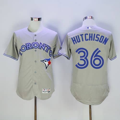 Blue Jays #36 Drew Hutchison Grey Flexbase Authentic Collection Stitched Jersey