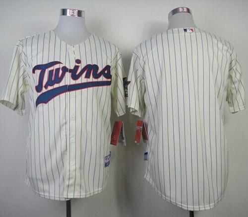 Twins Blank Cream Cool Base Stitched Jersey