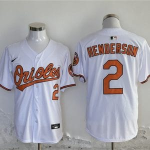 Baltimore Orioles #2 Gunnar Henderson White 2024 With Patch Cool Base Stitched Jersey