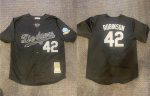 Los Angeles Dodgers #42 Jackie Robinson Black 1947-56 60th Anniversary Patch Stitched Jersey