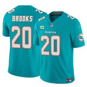 Miami Dolphins #20 Jordyn Brooks Aqua 2025 F.U.S.E. With 1-Star C Patch Vapor Limited Stitched Jersey