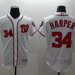 Nationals #34 Bryce Harper White Flexbase Authentic Collection Stitched Jersey