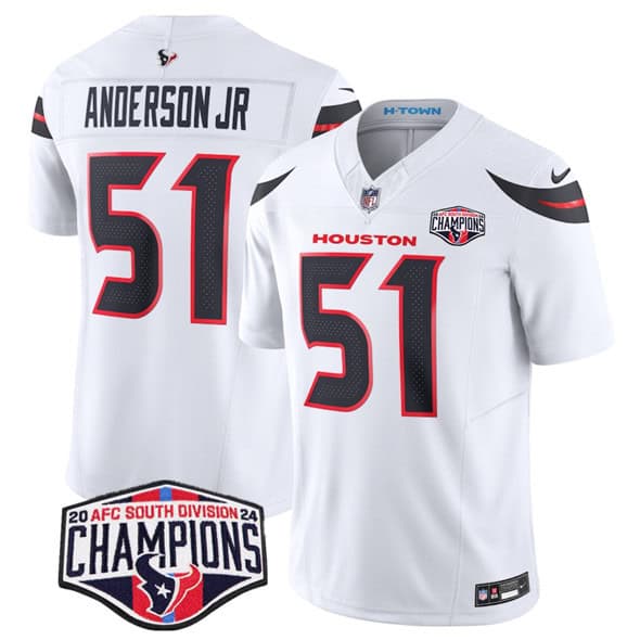 Houston Texans #51 Will Anderson Jr. White F.U.S.E. 2024 AFC South Division Champions Vapor Limited Stitched Jersey