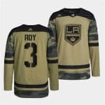 Los Angeles Kings #3 Matt Roy 2022 Camo Military Appreciation Night Stitched Jersey