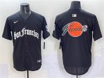 San Francisco Giants Team Big Logo Black 'Gothic Fog Edition' Vapor Premier Limited Stitched Jersey