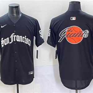 San Francisco Giants Team Big Logo Black 'Gothic Fog Edition' Vapor Premier Limited Stitched Jersey