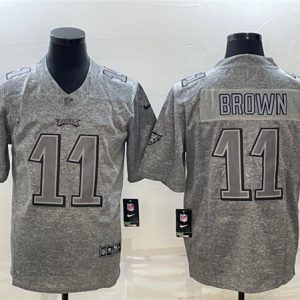 Philadelphia Eagles #11 A. J. Brown Gray Stitched Jersey