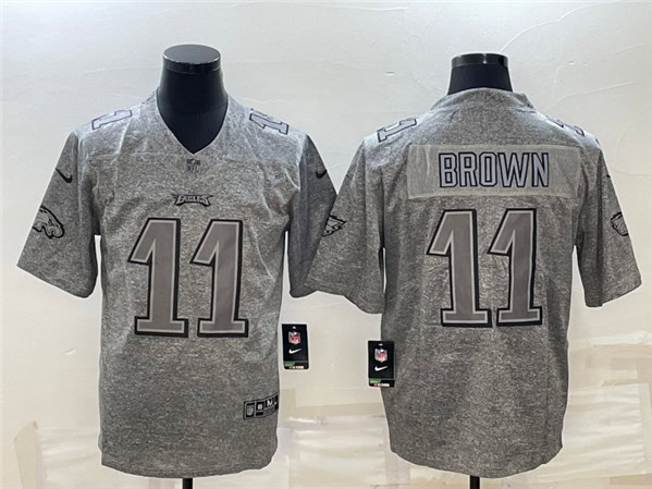 Philadelphia Eagles #11 A. J. Brown Gray Stitched Jersey