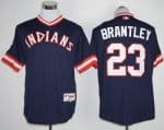 Indians #23 Michael Brantley Navy Blue 1976 Turn Back The Clock Stitched Jersey