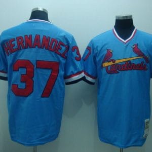 Mitchell And Ness Cardinals #37 Keith Hernandez Stitched Blue Throwback Jersey