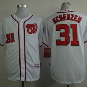 Nationals #31 Max Scherzer White Cool Base Stitched Jersey