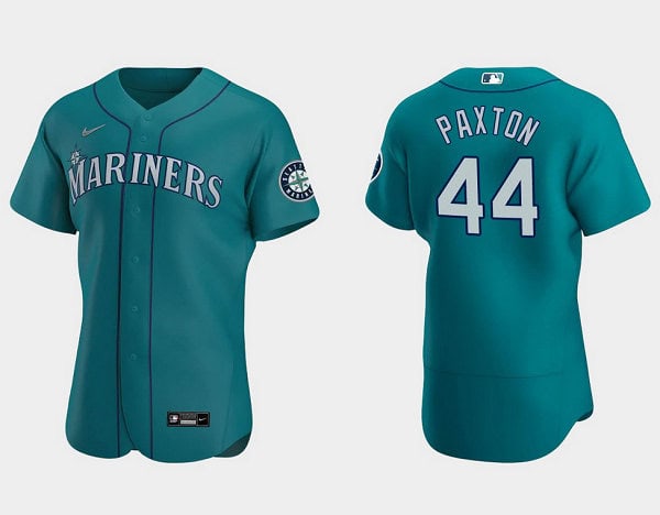 Seattle Mariners Aqua #44 James Paxton Aqua Flex Base Stitched Jersey