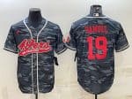 San Francisco 49ers #19 Deebo Samuel Gray Red Camo With Patch Cool Base Stitched Baseball Jersey