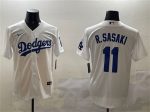 Los Angeles Dodgers #11 Roki Sasaki White Cool Base Stitched Jersey