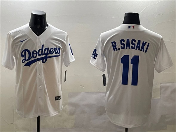 Los Angeles Dodgers #11 Roki Sasaki White Cool Base Stitched Jersey