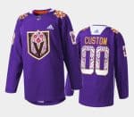 Vegas Golden Knights Custom Purple Hispanic Heritage Warmup Stitched NHL Jersey