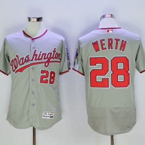 Nationals #28 Jayson Werth Grey Flexbase Authentic Collection Stitched Jersey