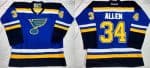 Blues #34 Jake Allen Light Blue Home Stitched Jersey