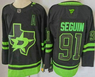 Dallas Stars #91 Tyler Seguin Black Alternate Authentic Jersey