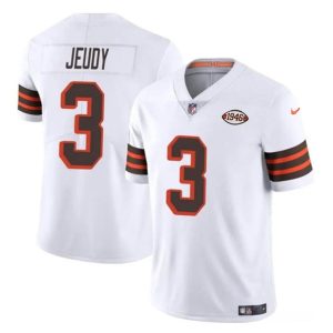 Cleveland Browns #3 Jerry Jeudy White 1946 Collection Vapor Limited Stitched Jersey
