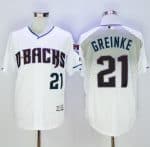 Diamondbacks #21 Zack Greinke White Capri New Cool Base Stitched Jersey