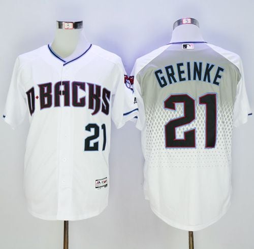 Diamondbacks #21 Zack Greinke White Capri New Cool Base Stitched Jersey