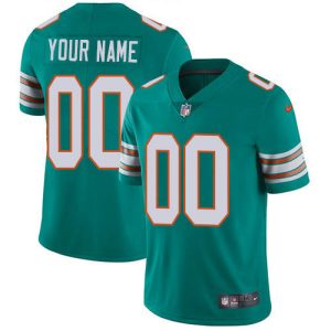 Miami Dolphins Customized Custom Aqua Green Alternate Vapor Untouchable Stitched Limited Jersey