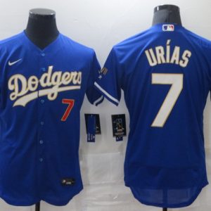 Los Angeles Dodgers #7 Julio Urias Royal Blue Championship Flex Base Sttiched Jersey