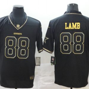Dallas Cowboys #88 CeeDee Lamb Black Golden Stitched Jersey