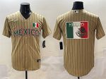 Mexico Tan 2023 World Classic Team Big Logo Stitched Jersey