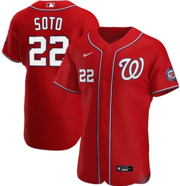 Washington Nationals Red #22 Juan Soto Flex Base Stitched Jersey