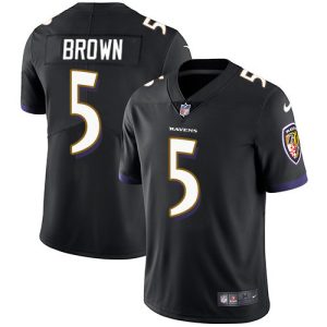 Baltimore Ravens #5 Marquise Brown Black Stitched Football Jersey