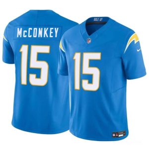 Los Angeles Chargers #15 Ladd McConkey Light Blue 2024 F.U.S.E Draft Vapor Limited Stitched Jersey