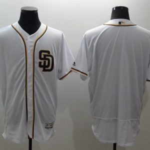 Padres Blank White Flexbase Authentic Collection Stitched Jersey