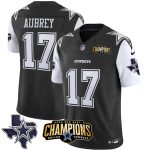 Dallas Cowboys #17 Brandon Aubrey Black White 2023 F.U.S.E. NFC East Champions Ptach Stitched Jersey