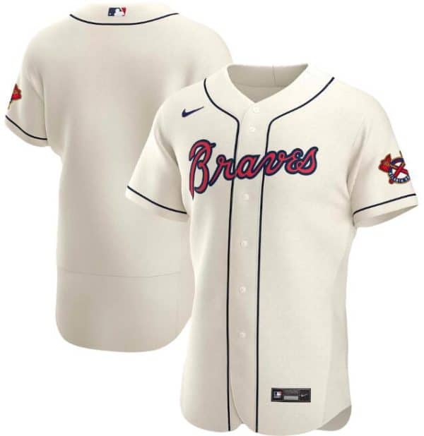 Atlanta Braves Blank Cream Flex Base Stitched Jersey