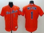 Mets #1 Mookie Wilson Orange Flexbase Authentic Collection Los Mets Stitched Jersey