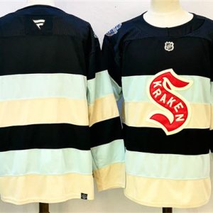 Seattle Kraken Blank Deep Sea Blue Winter Classic With A Patch Stitched Jersey