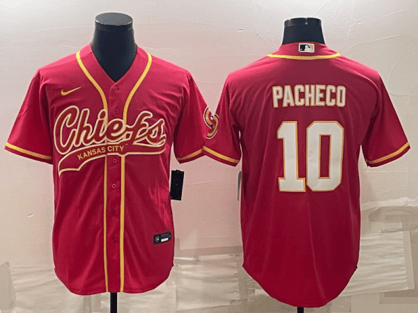Kansas City Chiefs #10 Isiah Pacheco Red With Patch Cool Base Stitched Jersey