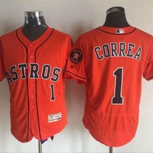 Astros #1 Carlos Correa Orange Flexbase Authentic Collection Stitched Jersey