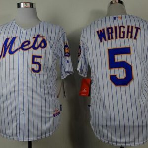 Mets #5 David Wright White(Blue Strip) Home Cool Base Stitched Jersey
