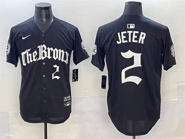 New York Yankees #2 Derek Jeter Black 'Gothic Legacy Edition' Vapor Premier Limited Stitched Jersey