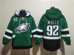 Philadelphia Eagles #92 Reggie White Green Ageless Must-Have Lace-Up Pullover Hoodie