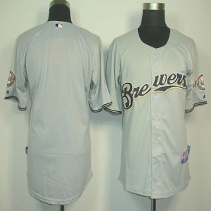 Brewers Blank Grey Cool Base Stitched Jersey