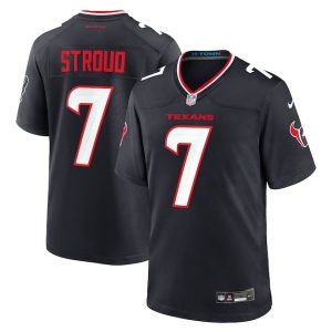 Custom Any name Houston Texans #7 C.J. Stroud Navy Game Jersey Men Women Youth
