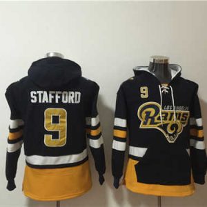 Los Angeles Rams #9 Matthew Stafford Black Ageless Must-Have Lace-Up Pullover Hoodie