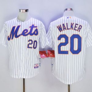 Mets #20 Neil Walker White(Blue Strip) Home Cool Base Stitched Jersey