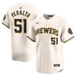 Milwaukee Brewers #51 Freddy Peralta Cream Limited Stitched Jersey
