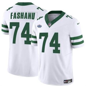 New York Jets #74 Olu Fashanu White 2024 F.U.S.E. With Draft Patch Vapor Limited Stitched Jersey