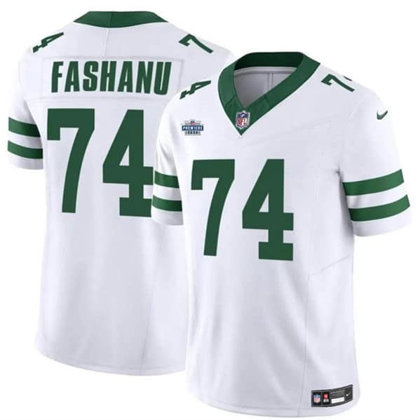 New York Jets #74 Olu Fashanu White 2024 F.U.S.E. With Draft Patch Vapor Limited Stitched Jersey